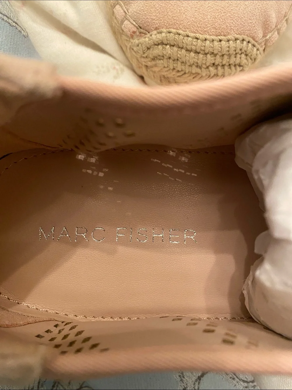 Marc Fisher Blush Pink Perforated Espadrille Sneakers